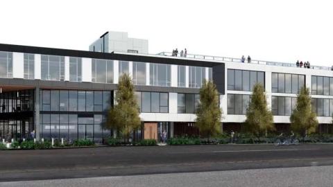 Rendering of office building at 1326 N Northlake Way