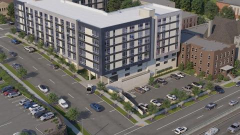 Aerial view of Kōz on West 4th Ave